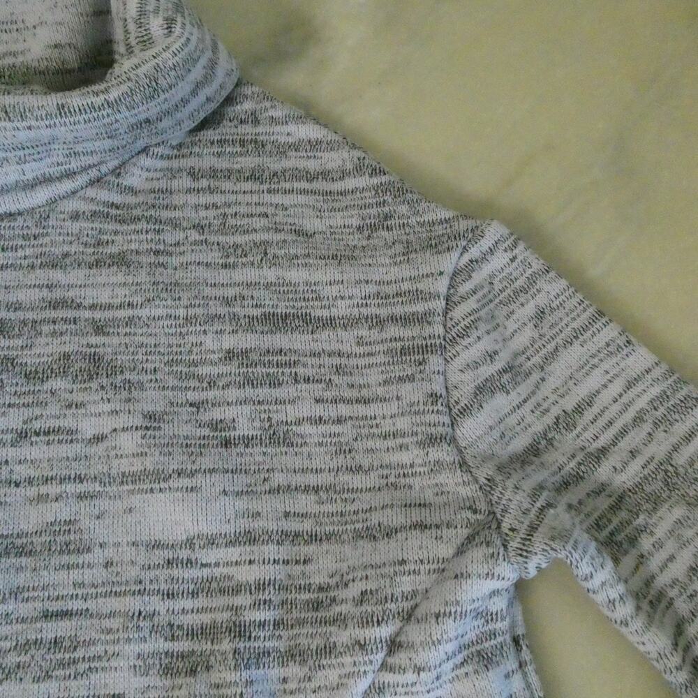 Saturday Sunday Cowl Neck Pullover Women XS Gray Space Dye High Low Knit Sweater